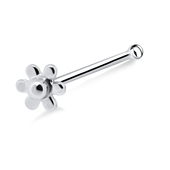 Flower Silver Bone Nose Stud NSKD-729